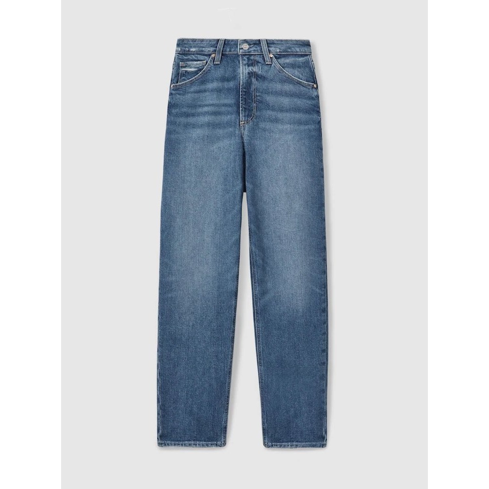 PAIGE Alexis Covered Button Fly Jeans Modernism Blue Straight Leg pants Sz 23